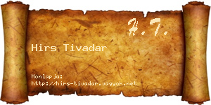 Hirs Tivadar névjegykártya