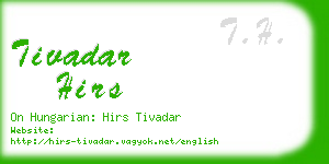 tivadar hirs business card